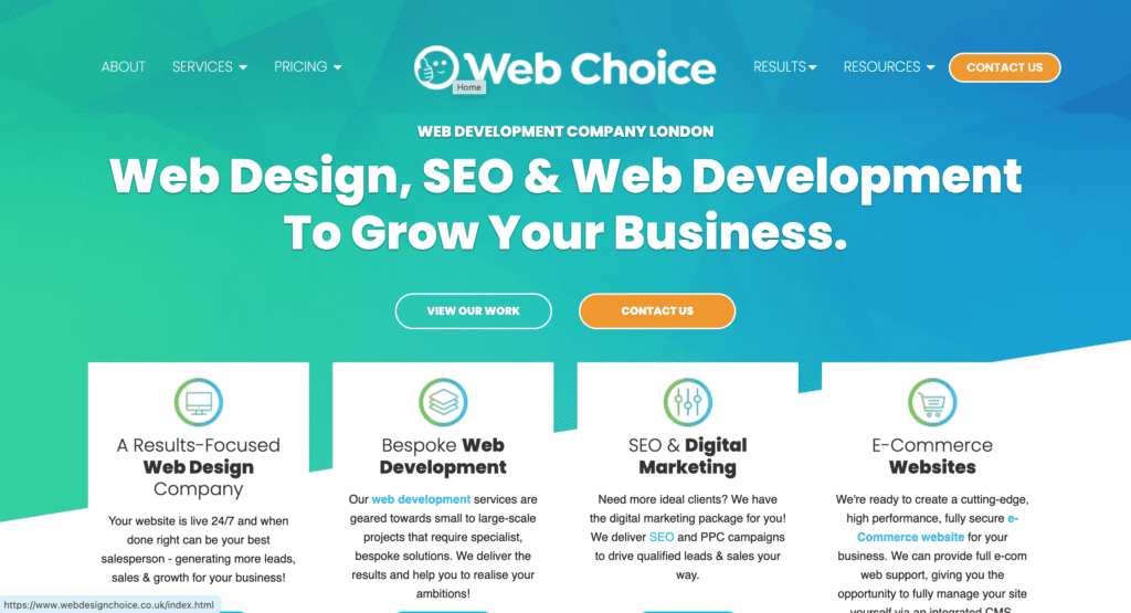 Web Choice Homepage